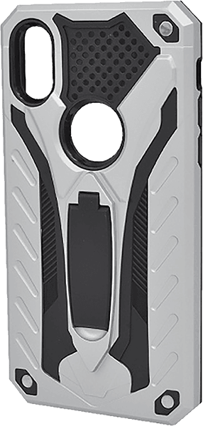 Apple iPhone X ütésálló tok logó kihagyós ezüst