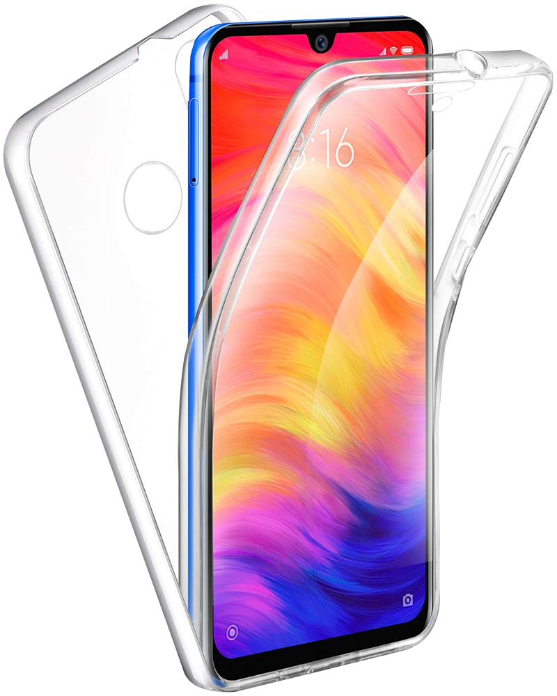 Xiaomi Redmi Note 6 Pro kemény hátlap szilikon előlap 360 ° védelem átlátszó