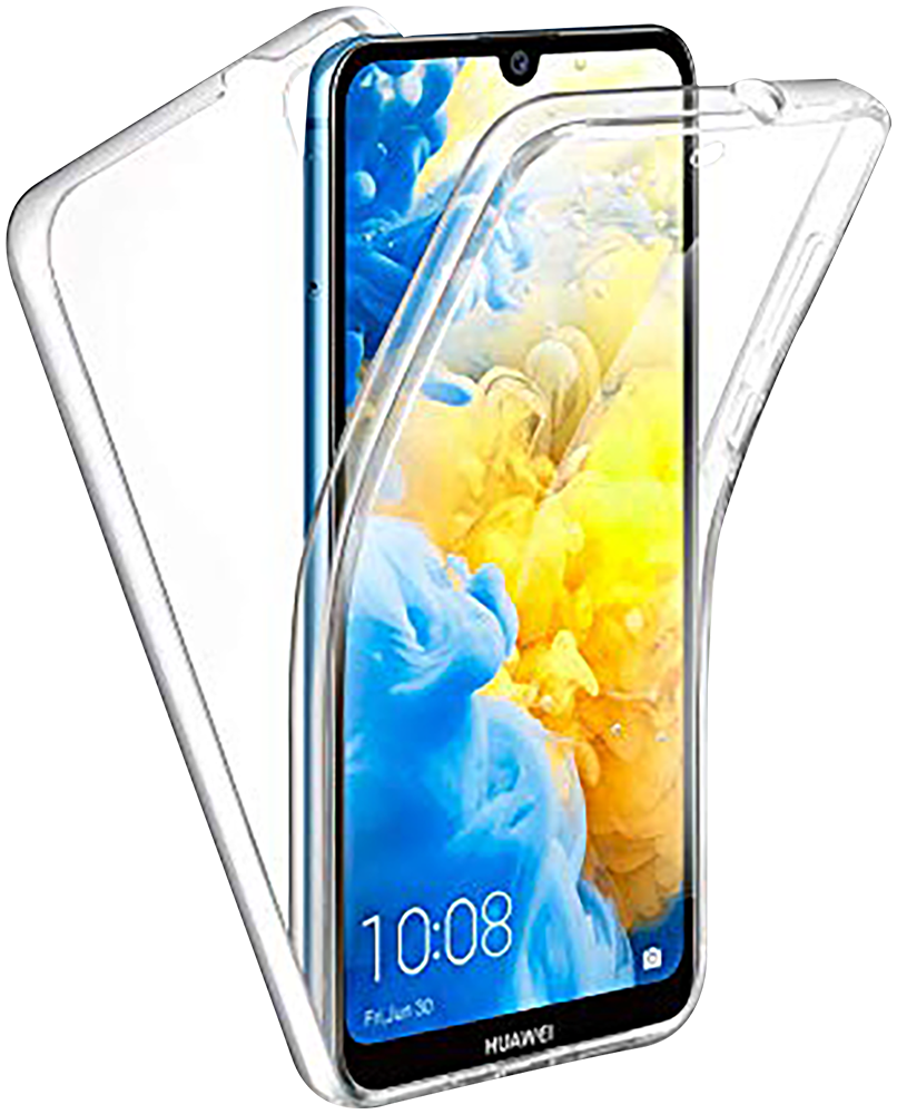 Huawei Y5 2019 kemény hátlap szilikon előlap 360 ° védelem átlátszó