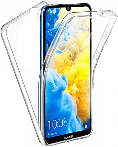 Huawei Y5 2019 kemény hátlap szilikon előlap 360 ° védelem átlátszó