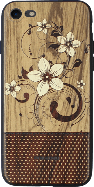 Apple iPhone SE (2020) kemény hátlap fa mintás virágokkal