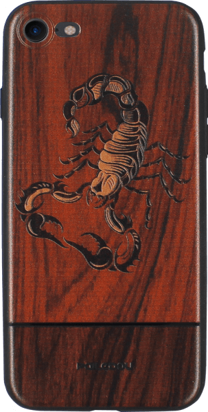 Apple iPhone SE (2020) kemény hátlap fa mintás skorpióval