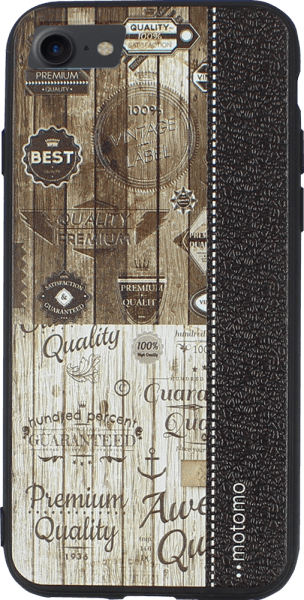Apple iPhone 8 kemény hátlap bőrhatású fa mintás