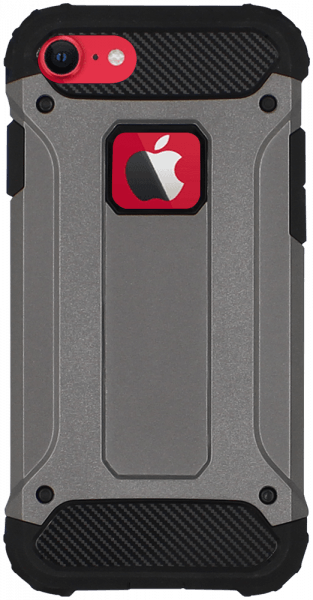 Apple iPhone 8 ütésálló tok logó kihagyós légpárnás sarkas, hibrid Forcell Armor szürke