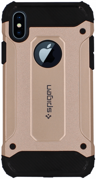 Apple iPhone X ütésálló tok gyári SGP logó kihagyós légpárnás sarkas, hibrid Forcell Armor rozéarany
