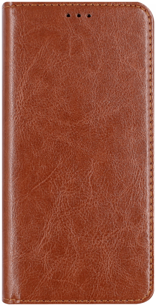 Samsung Galaxy A20s (SM-A207F) oldalra nyíló flipes bőrtok valódi bőr barna