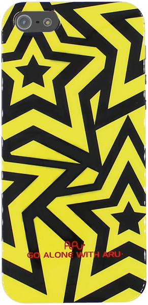 Apple iPhone 5S kemény hátlap csillag minta fekete/sárga