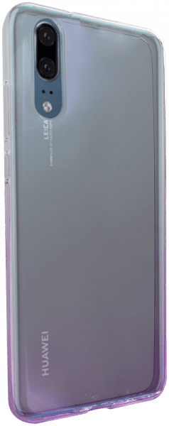 Huawei P20 szilikon tok színátmenetes átlátszó / lila