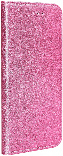 Samsung Galaxy S20 Plus (SM-G985F) oldalra nyíló flipes bőrtok csillámos rózsaszín