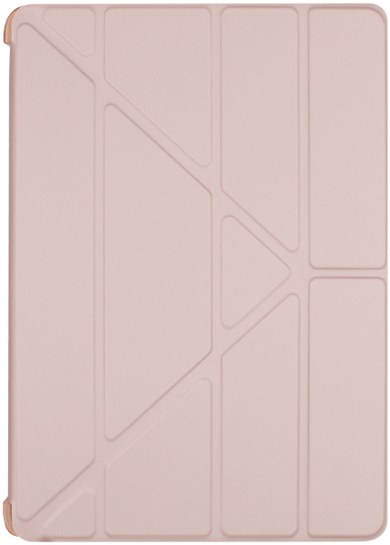 Apple iPad 2018 9.7 oldalra nyíló flipes bőrtok szilikon kerettel origami minta rozéarany