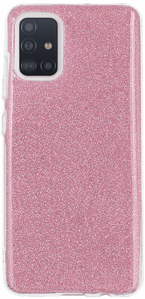Samsung Galaxy A51 (SM-A515F) szilikon tok csillogó hátlap rózsaszín