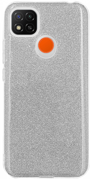 Xiaomi Redmi 9C szilikon tok csillogó hátlap ezüst