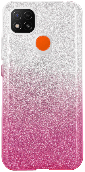 Xiaomi Redmi 9C szilikon tok csillogó hátlap rózsaszín/ezüst