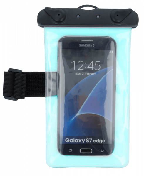 Samsung Galaxy J1 2016 (J120) vízálló tok univerzális, karszalaggal kék