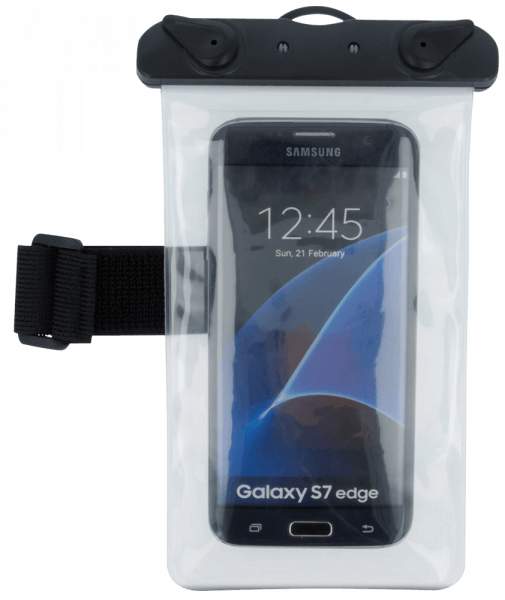 Samsung Galaxy J2 2016 (J210F) vízálló tok univerzális, karszalaggal fekete