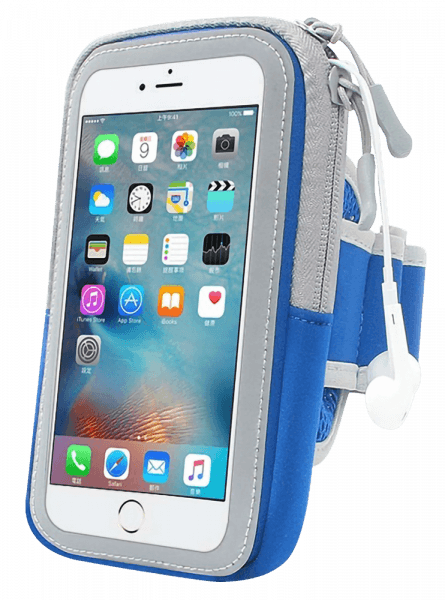 Alcatel 1S (OT-5024D) sport tok univerzális, karra rögzíthető cipzáros kék