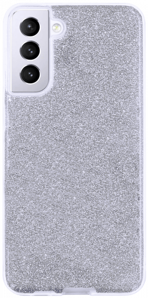 Samsung Galaxy S21 Plus 5G (SM-G996B) szilikon tok csillogó hátlap ezüst