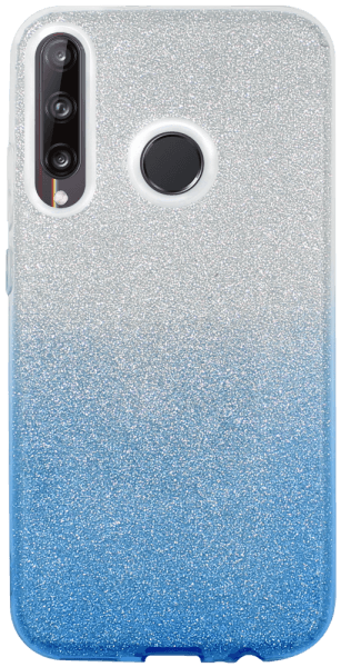 Huawei P40 Lite E szilikon tok csillogó hátlap kék/ezüst