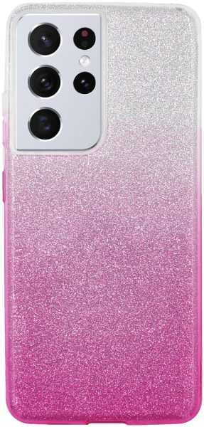Samsung Galaxy S21 Ultra 5G (SM-G998B) szilikon tok csillogó hátlap rózsaszín/ezüst