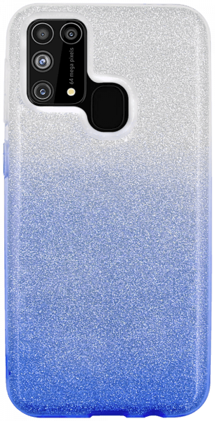 Samsung Galaxy M31 (SM-M315F) szilikon tok csillogó hátlap kék/ezüst