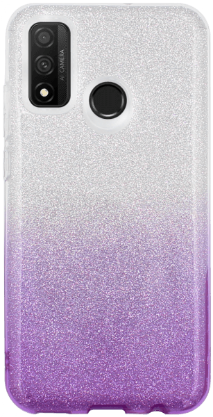 Huawei P Smart 2020 szilikon tok csillogó hátlap lila/ezüst