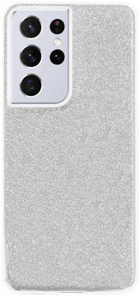 Samsung Galaxy S21 Ultra 5G (SM-G998B) szilikon tok csillogó hátlap ezüst