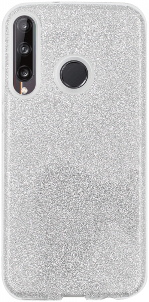 Huawei P40 Lite E szilikon tok csillogó hátlap ezüst