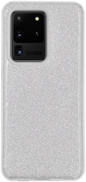 Samsung Galaxy S20 Ultra (SM-G988F) szilikon tok csillogó hátlap ezüst