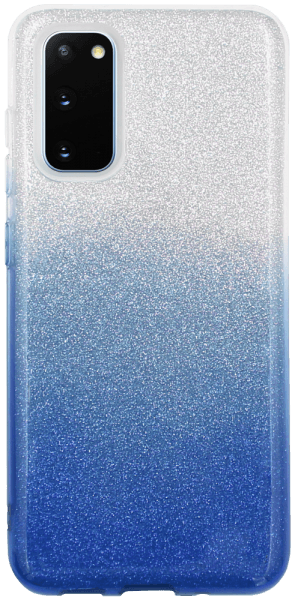 Samsung Galaxy S20 (SM-G980F) szilikon tok csillogó hátlap kék/ezüst