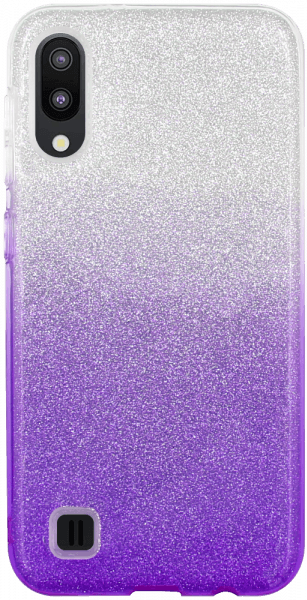Samsung Galaxy M10 (SM-M105) szilikon tok csillogó hátlap lila/ezüst