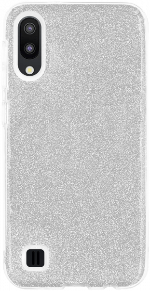 Samsung Galaxy M10 (SM-M105) szilikon tok csillogó hátlap ezüst