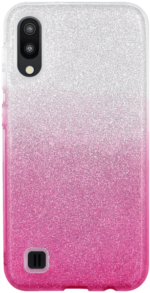 Samsung Galaxy M10 (SM-M105) szilikon tok csillogó hátlap rózsaszín/ezüst