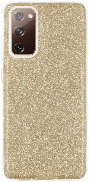 Samsung Galaxy S20 FE 5G szilikon tok csillogó hátlap arany