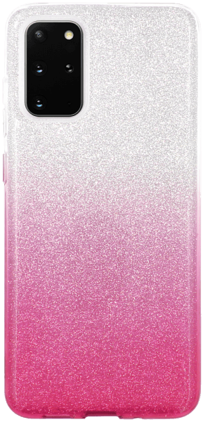 Samsung Galaxy S20 Plus (SM-G985F) szilikon tok csillogó hátlap rózsaszín/ezüst