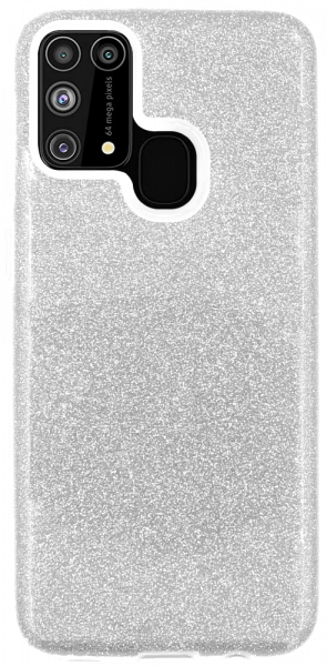 Samsung Galaxy M31 (SM-M315F) szilikon tok csillogó hátlap ezüst