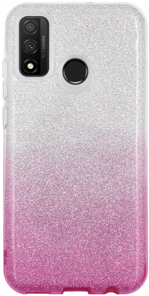 Huawei P Smart 2020 szilikon tok csillogó hátlap rózsaszín/ezüst