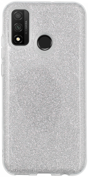 Huawei P Smart 2020 szilikon tok csillogó hátlap ezüst