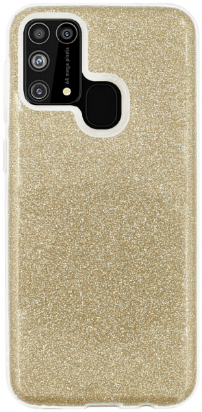 Samsung Galaxy M31 (SM-M315F) szilikon tok csillogó hátlap arany