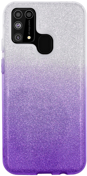 Samsung Galaxy M31 (SM-M315F) szilikon tok csillogó hátlap lila/ezüst