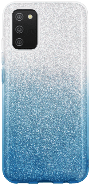 Samsung Galaxy A02s (SM-A025) szilikon tok csillogó hátlap kék/ezüst