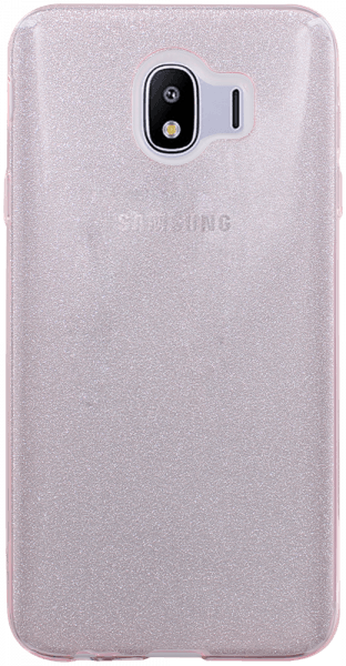 Samsung Galaxy J4 2018 (J400) szilikon tok kivehető csillámporos réteg halvány rózsaszín