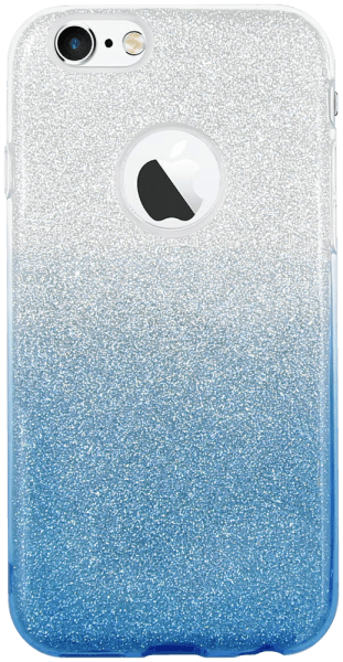 Apple iPhone 6 szilikon tok csillogó hátlap logónál átlátszó kék/ezüst