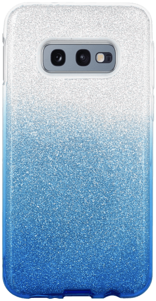Samsung Galaxy S10e (SM-G970) szilikon tok csillogó hátlap kék/ezüst