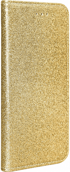 Motorola Moto G30 oldalra nyíló flipes bőrtok csillámos arany