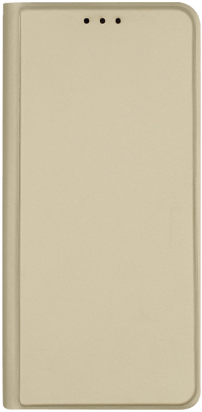 Motorola Moto G8 Power Lite oldalra nyíló flipes bőrtok elől-hátul mágneses arany