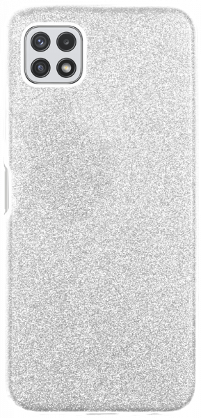 Samsung Galaxy A22 5G (SM-A226B) szilikon tok csillogó hátlap ezüst