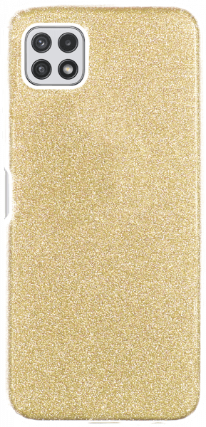 Samsung Galaxy A22 5G (SM-A226B) szilikon tok csillogó hátlap arany
