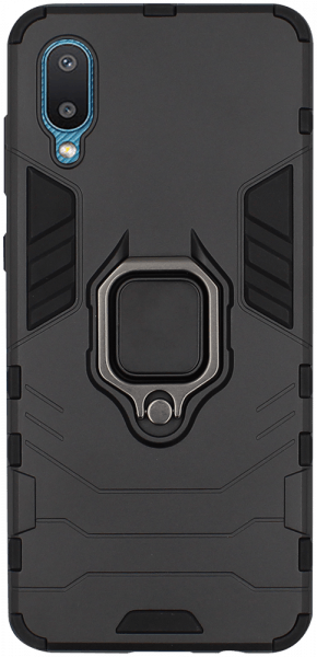 Samsung Galaxy A02 (SM-A022F) ütésálló tok légpárnás sarkas, hibrid Ring Armor fekete