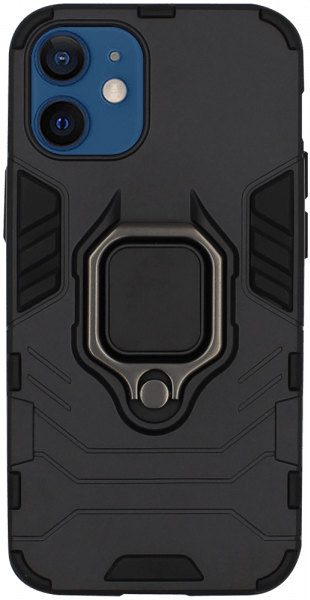 Apple iPhone 12 Mini ütésálló tok légpárnás sarkas, hibrid Ring Armor fekete