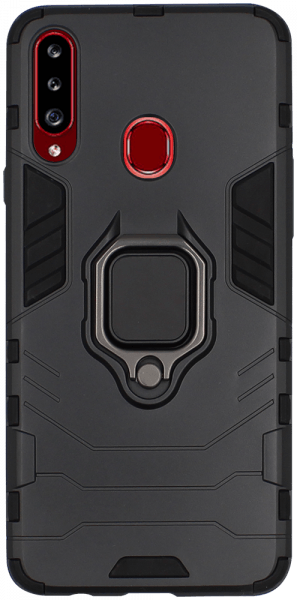 Samsung Galaxy A20s (SM-A207F) ütésálló tok légpárnás sarkas, hibrid Ring Armor fekete